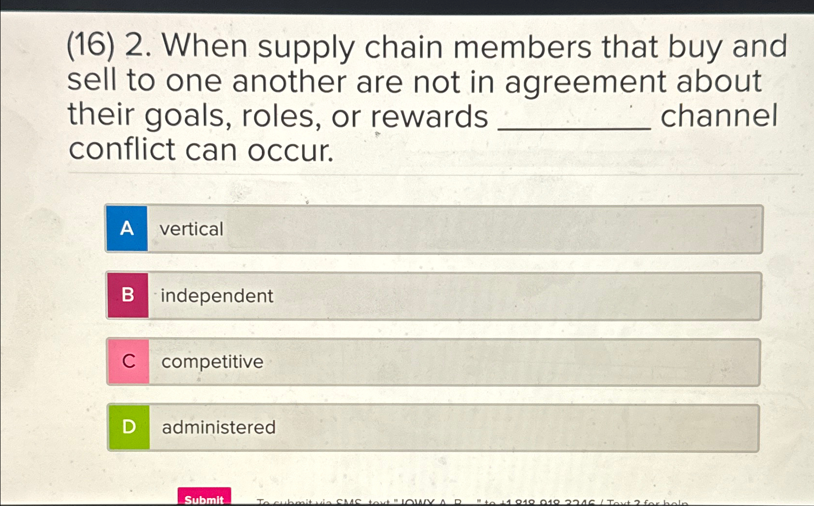  (16)2. When supply chain members that buy and sell to one