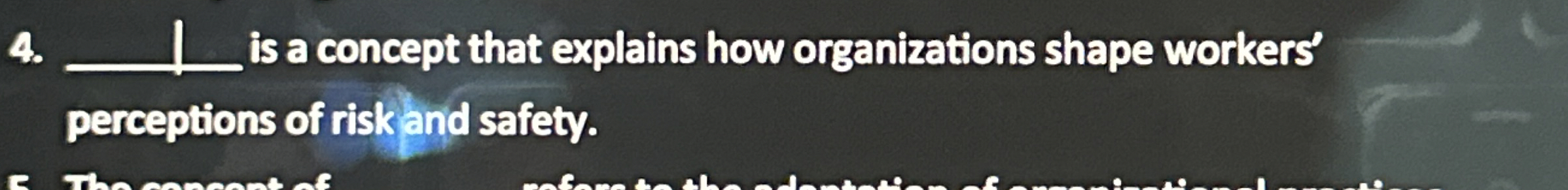  ?____, is a concept that explains how organizations shape workers' perceptions