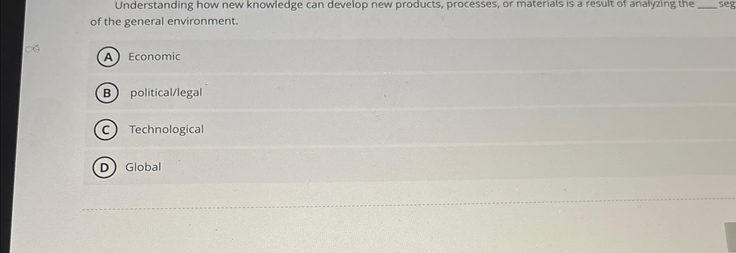  Understanding how new knowledge can develop new products, processes, or materials