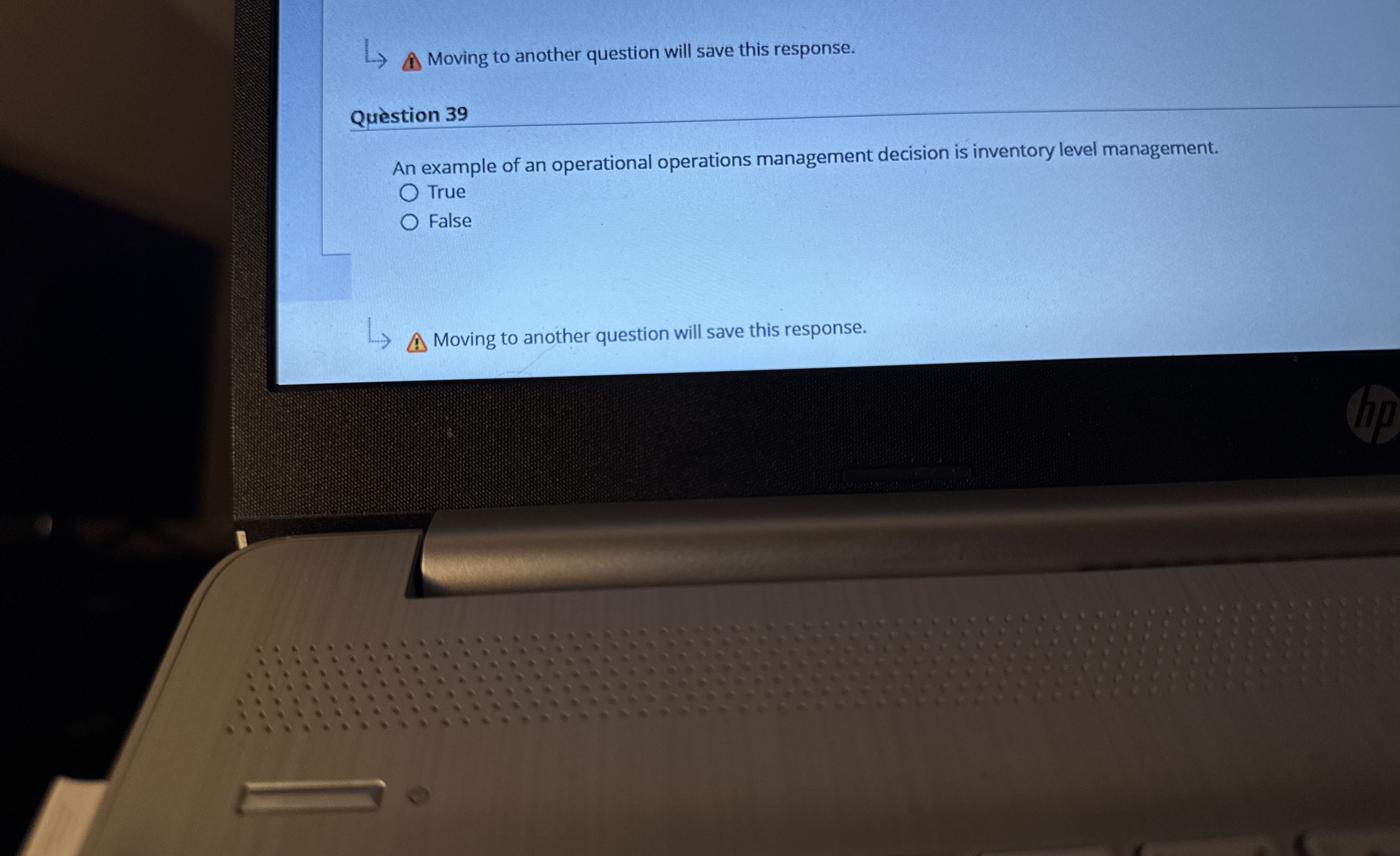  Moving to another question will save this response. Qustion 39 An