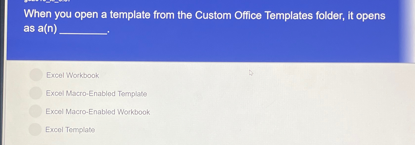  When you open a template from the Custom Office Templates folder,