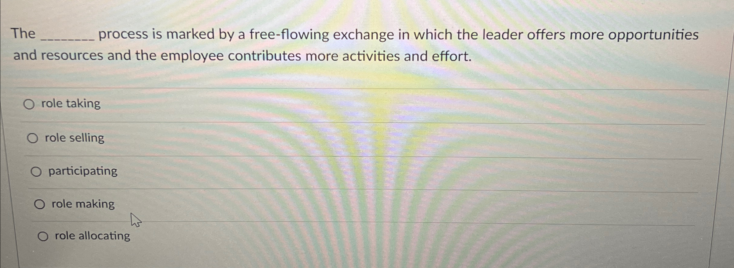  The process is marked by a free-flowing exchange in which the