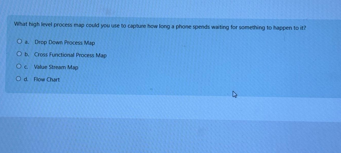  What high level process map could you use to capture how