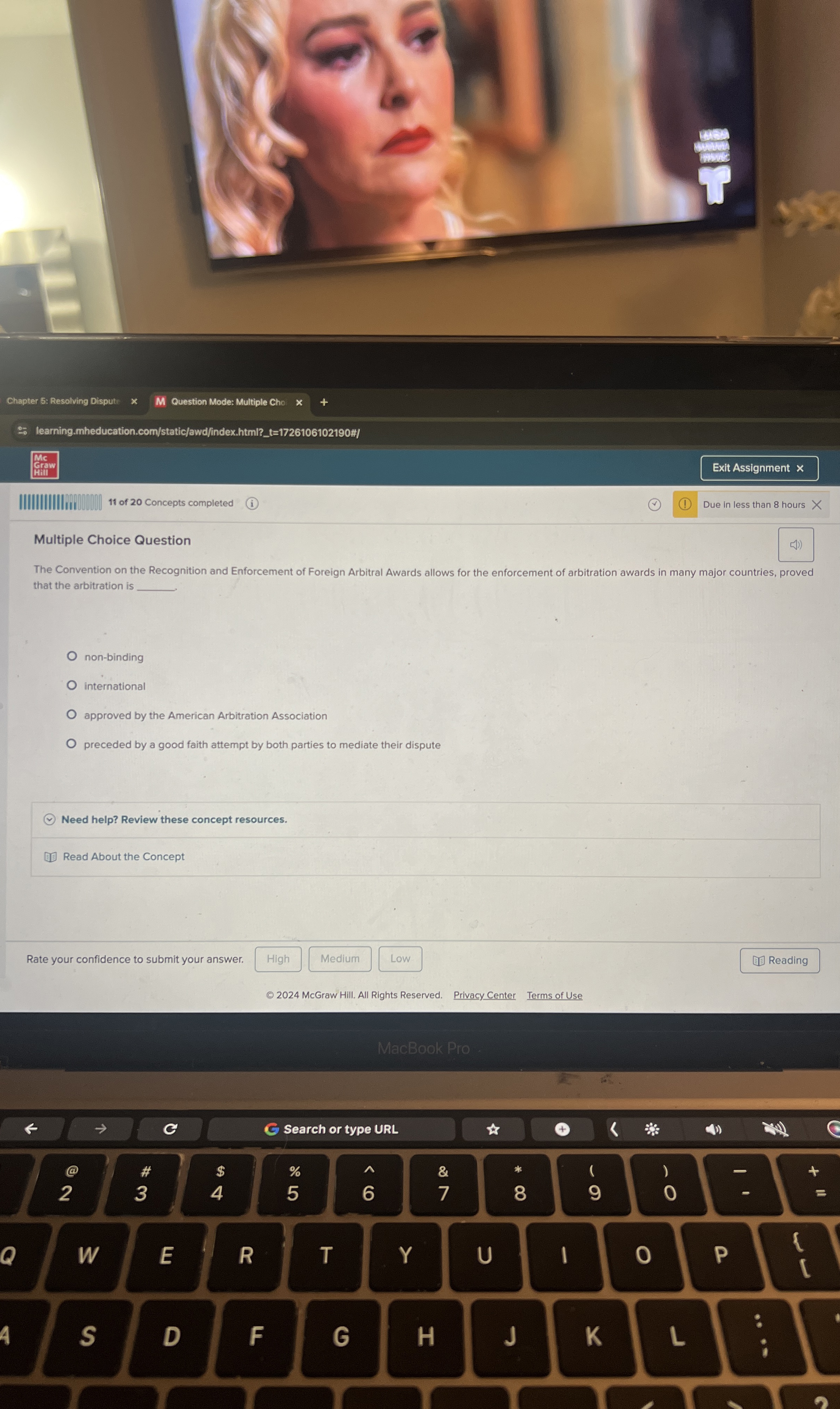  Multiple Choice Question The Convention on the Recognition and Enforcement of