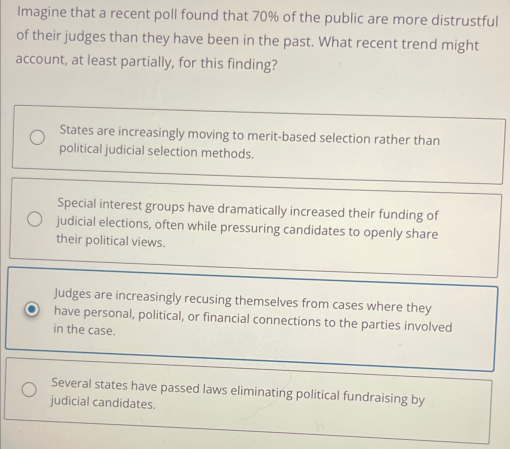  Imagine that a recent poll found that 70% of the public