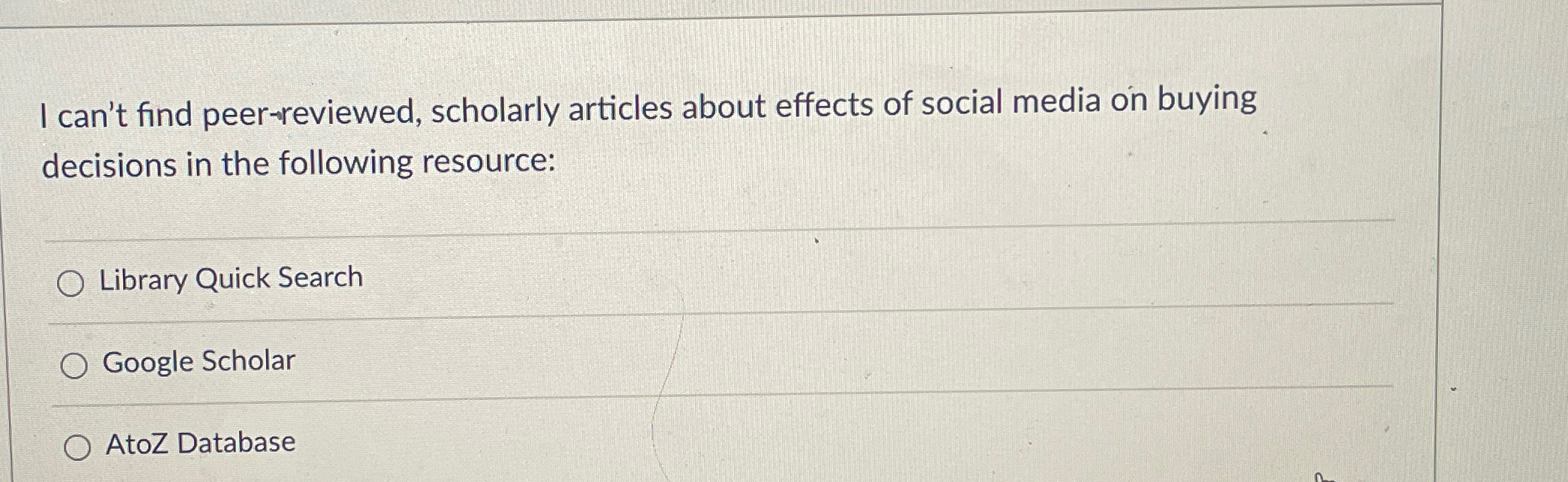  I can't find peer-reviewed, scholarly articles about effects of social media