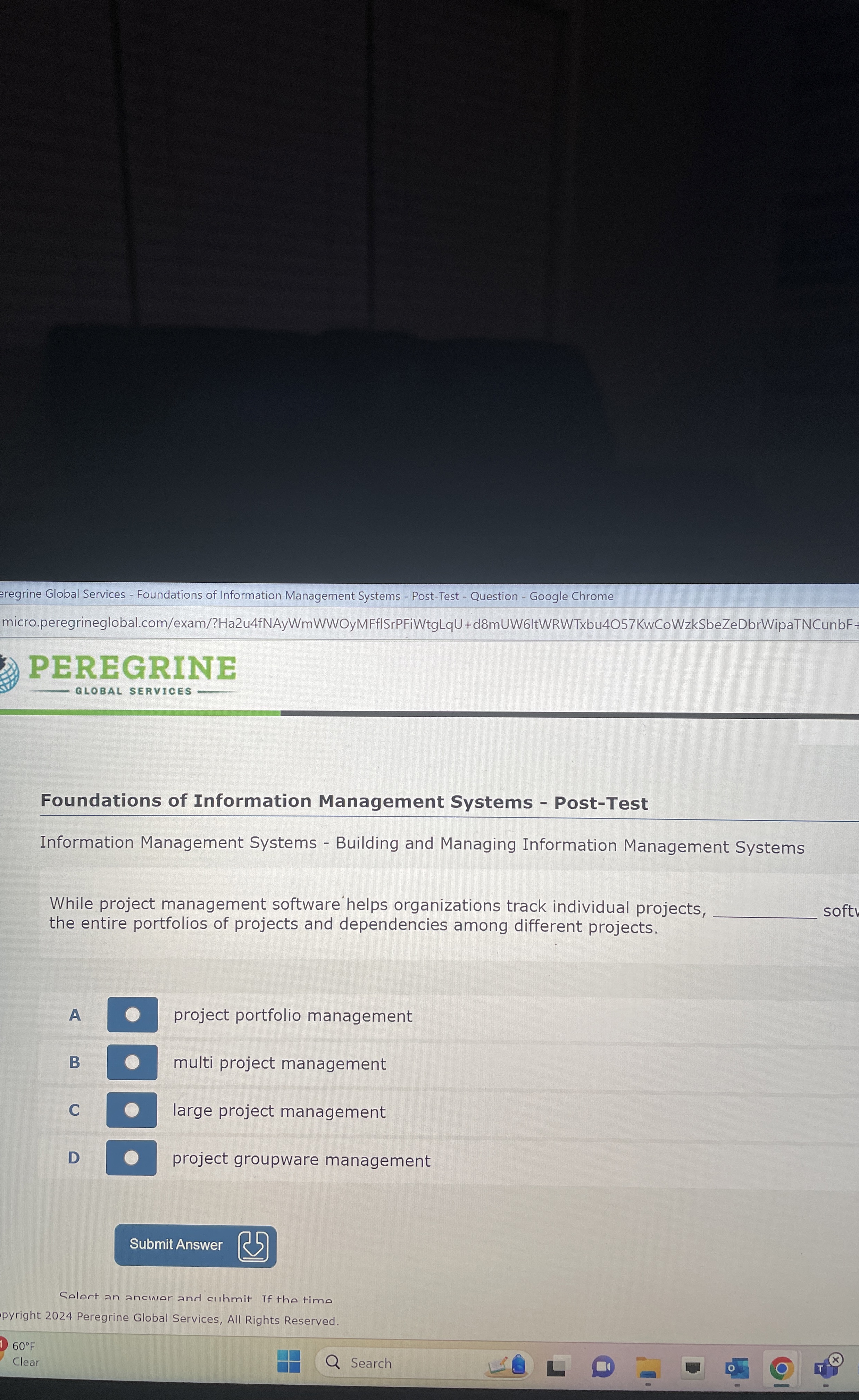  Foundations of Information Management Systems - Post-Test Information Management Systems -