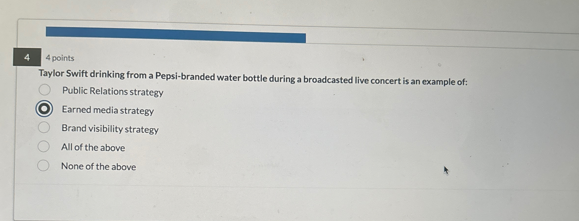  44 points Taylor Swift drinking from a Pepsi-branded water bottle during