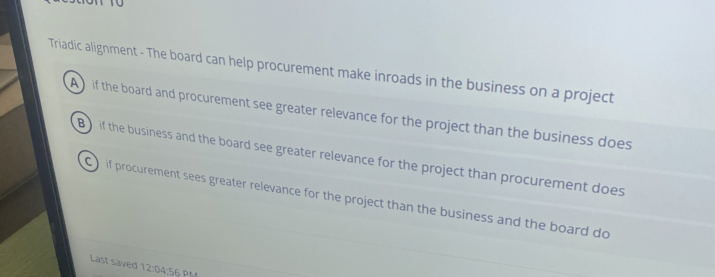  Triadic alignment - The board can help procurement make inroads in