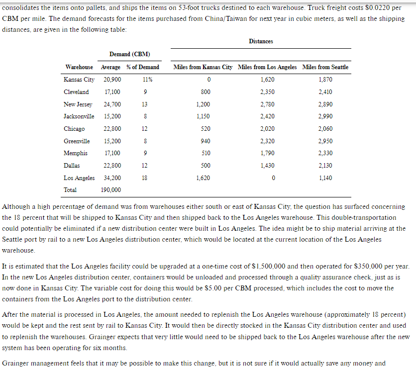  This case study involves the Grainger Inc. company on page 449-451