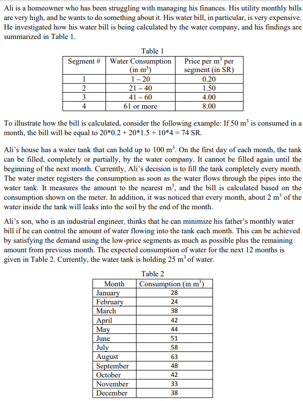  a. Formulate this problem as a linear, integer, or mixed integer