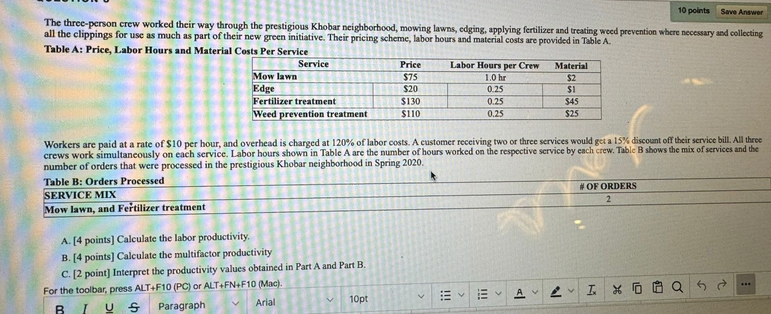  10 points The three-person crew worked their way through the prestigious