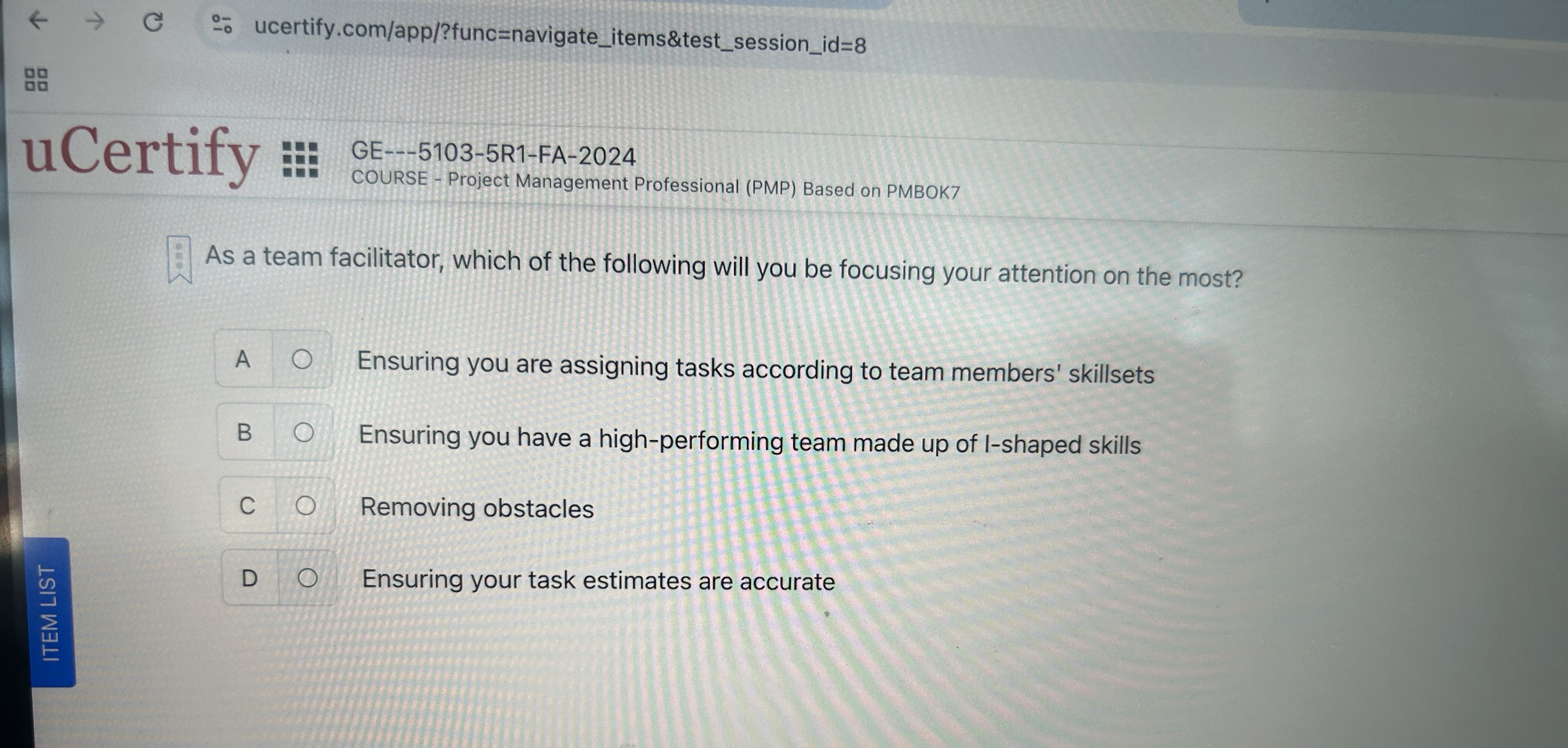  uCertify GE---5103-5R1-FA-2024 COURSE - Project Management Professional (PMP) Based on PMBOK7