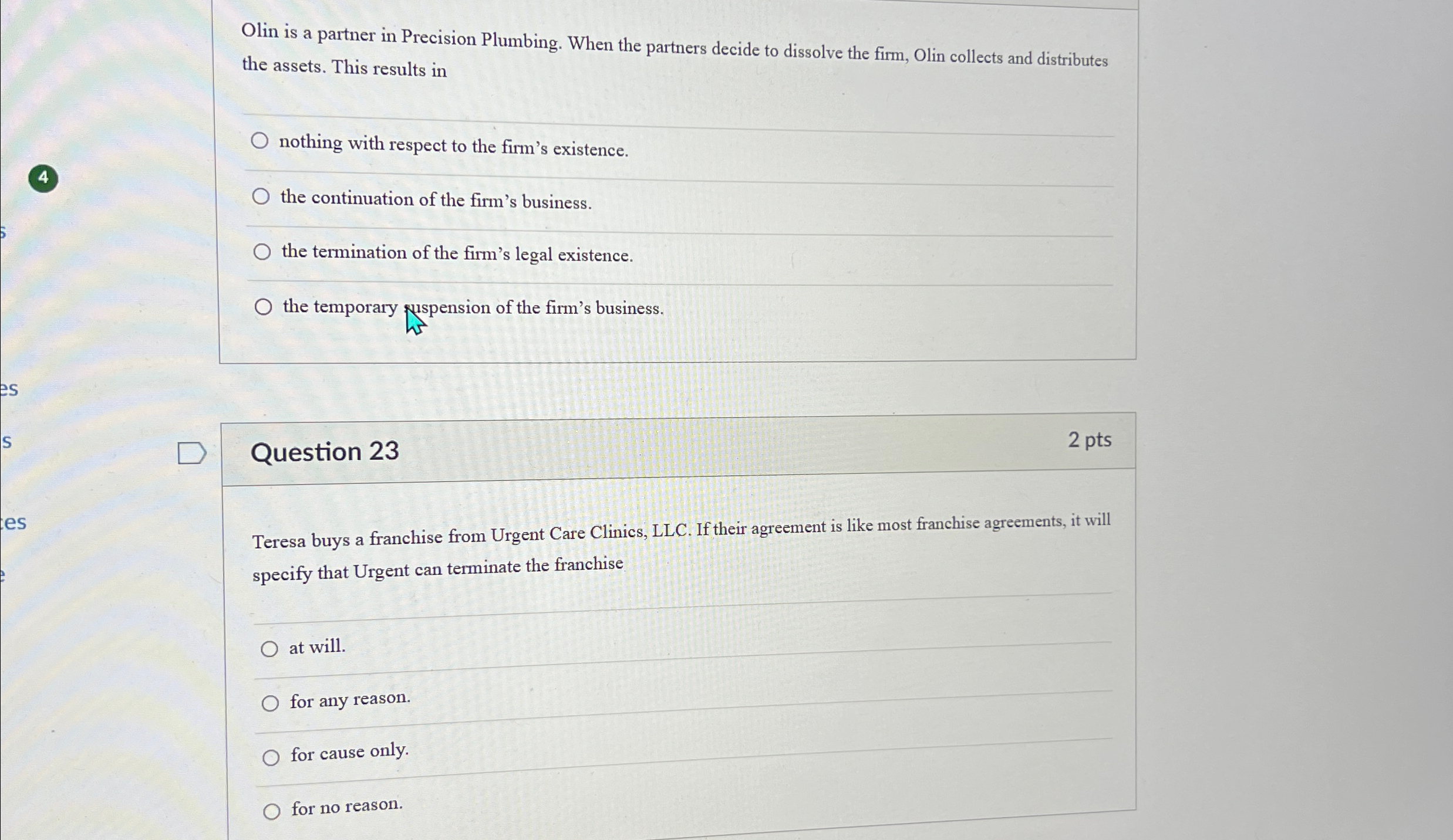  Olin is a partner in Precision Plumbing. When the partners decide