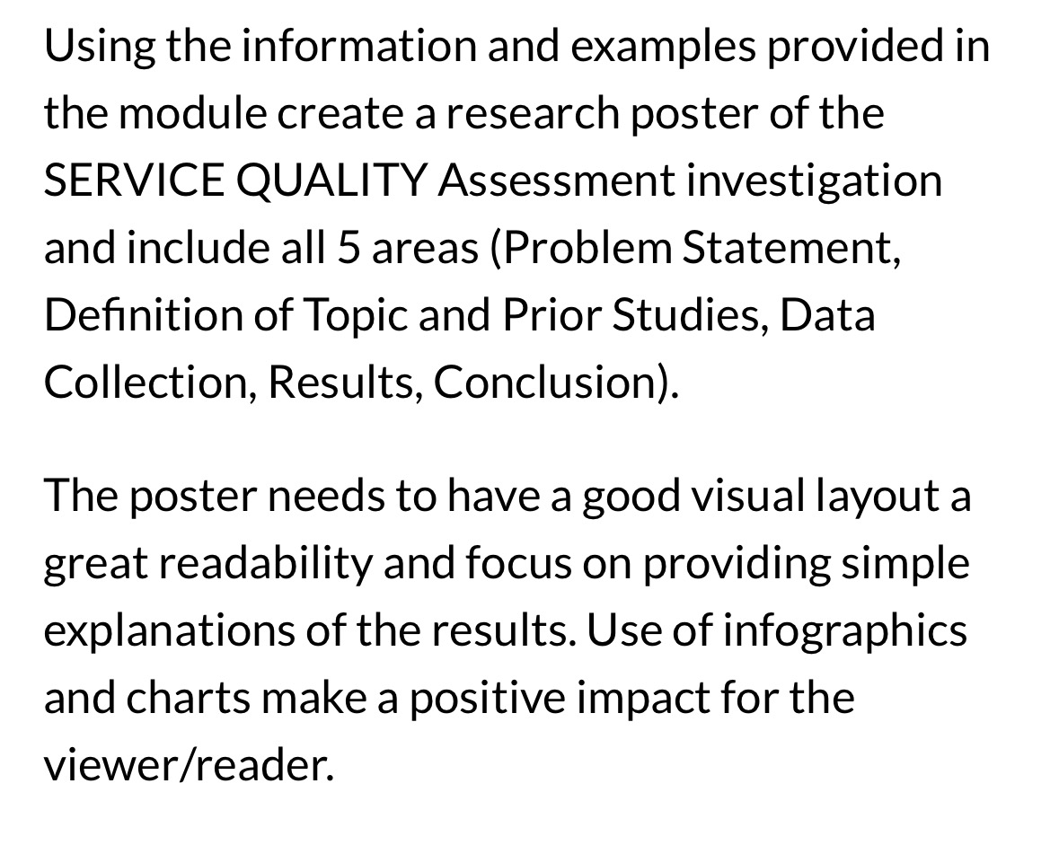  Using the information and examples provided in the module create a
