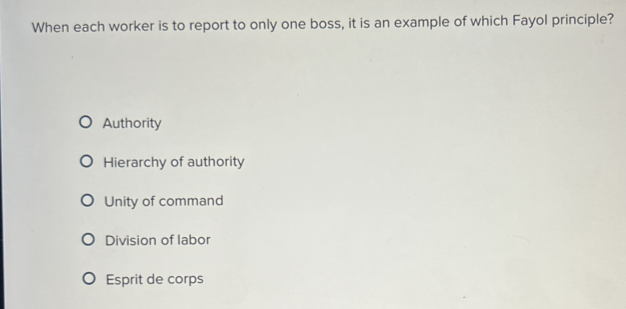  When each worker is to report to only one boss, it