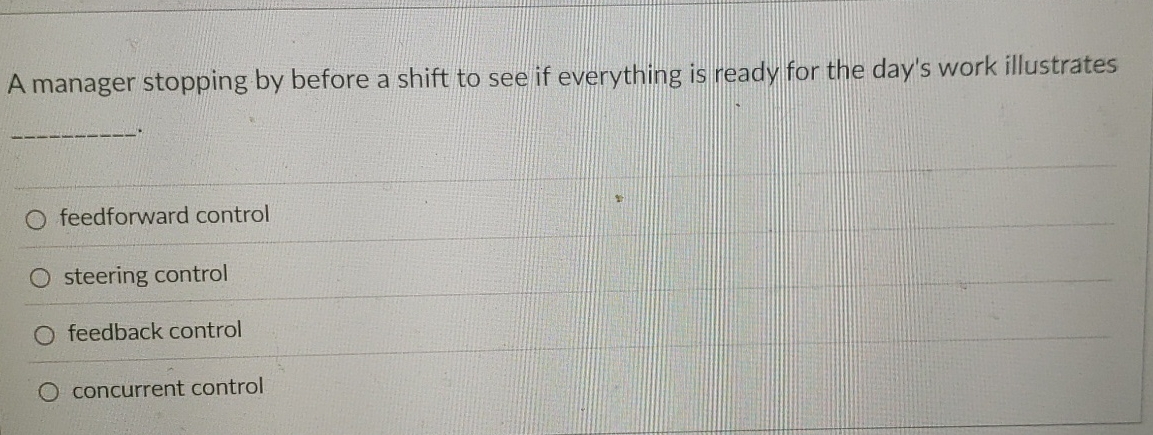  A manager stopping by before a shift to see if everything