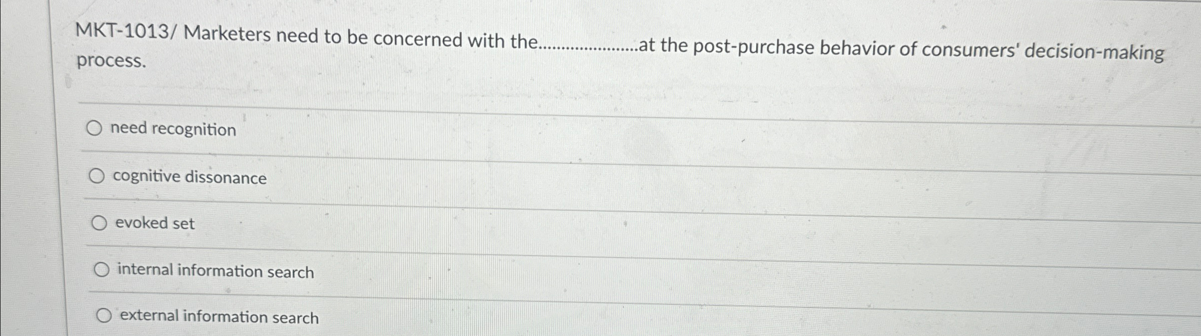  MKT-1013/ Marketers need to be concerned with the process. q, at