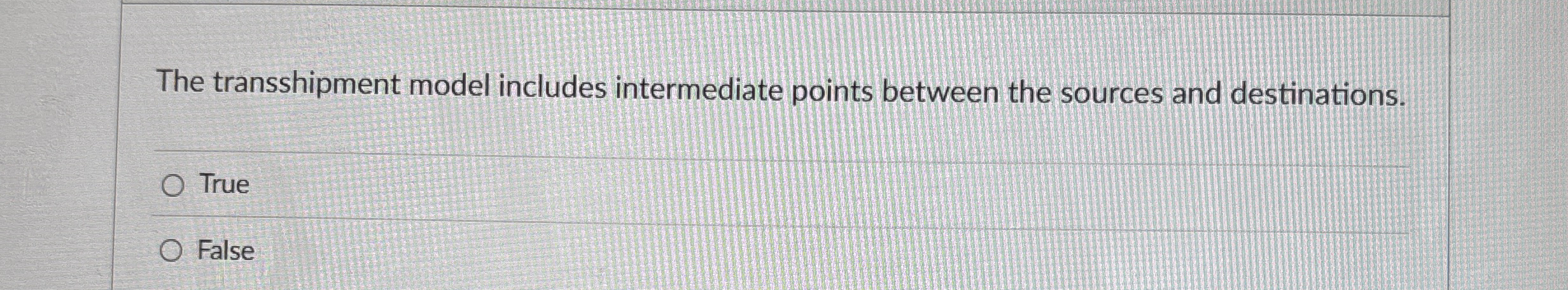  The transshipment model includes intermediate points between the sources and destinations.