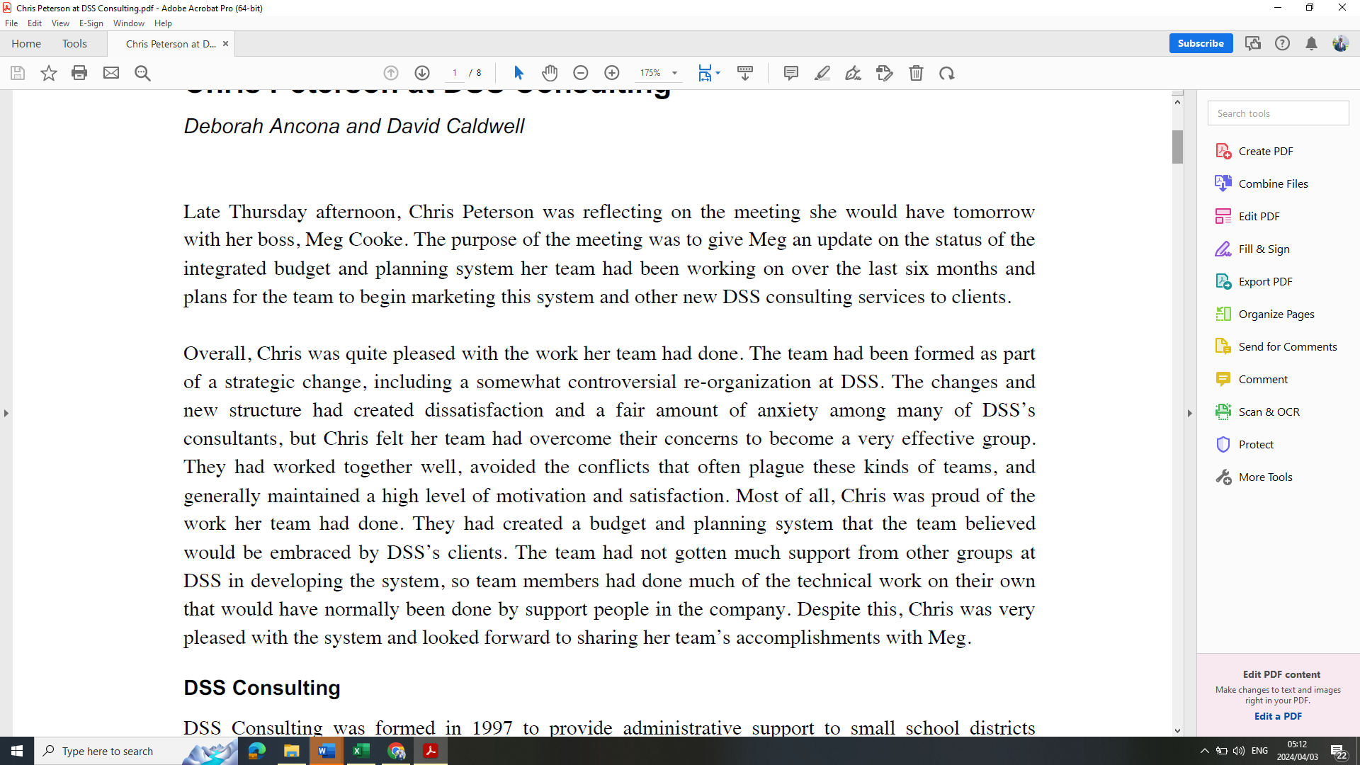  Create a well-thought-out and professional write-up as if you are a