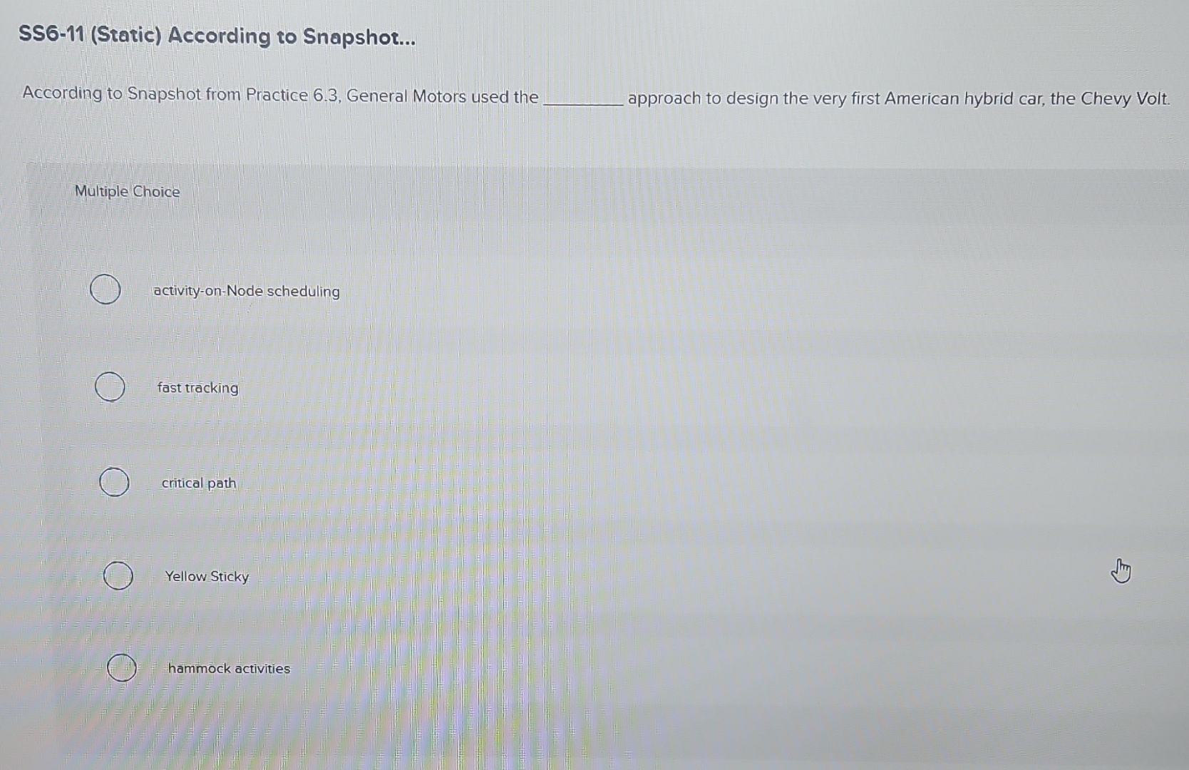  SS6-11(Static) According to Snapshot... According to Snapshot from Practice 6.3, General