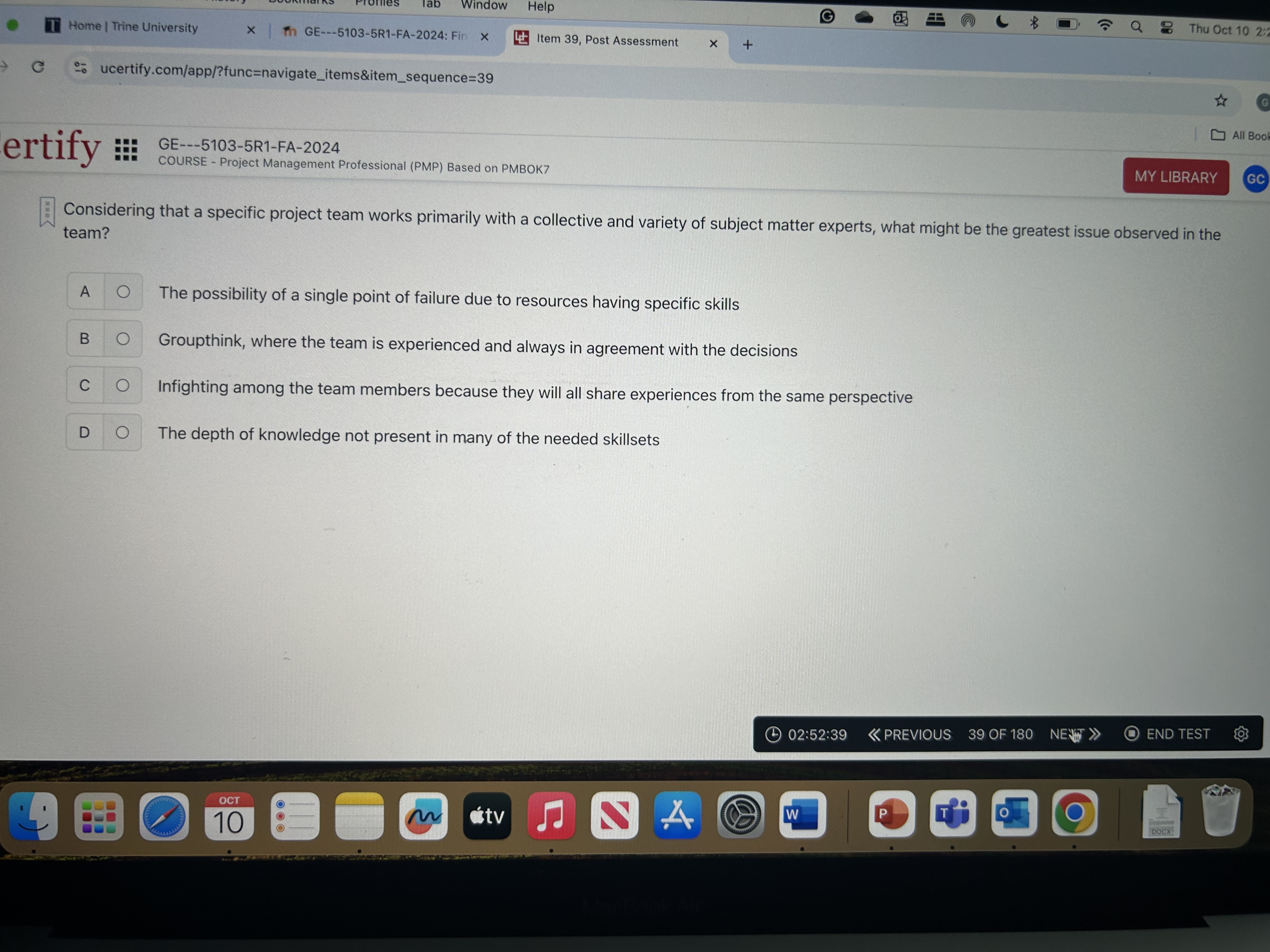  Considering that a specific project team works primarily with a collective