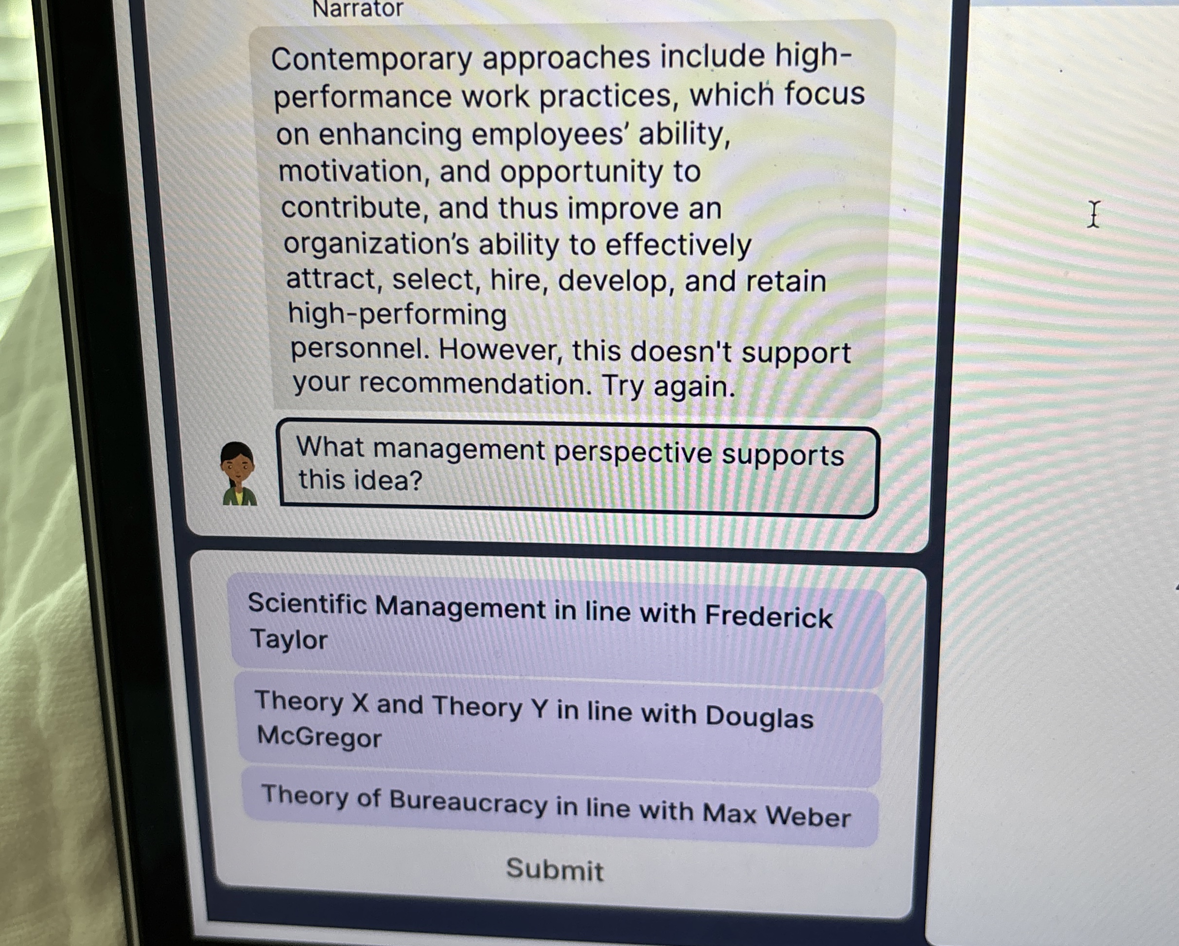  Narrator Contemporary approaches include highperformance work practices, which focus on enhancing