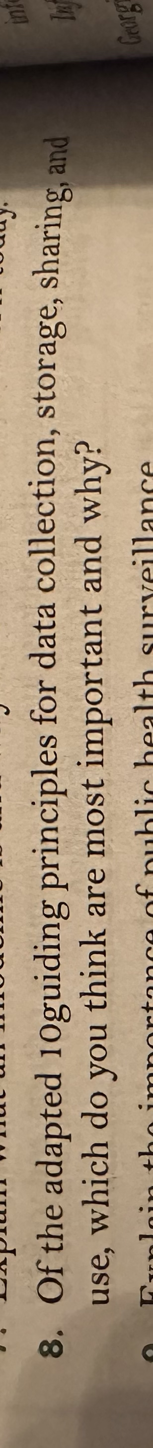  Of the adapted 10guiding principles for data collection, storage, sharing, and