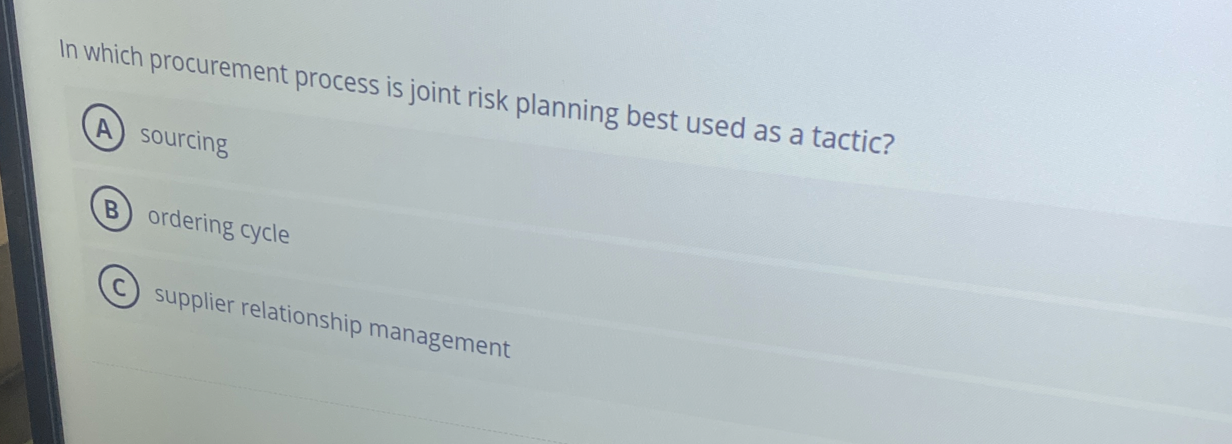  In which procurement process is joint risk planning best used as
