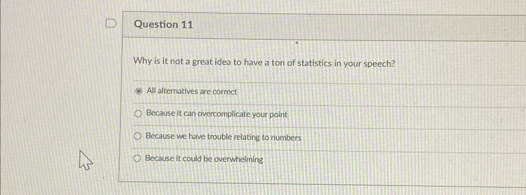  Question 11 Why is it not a great idea to have