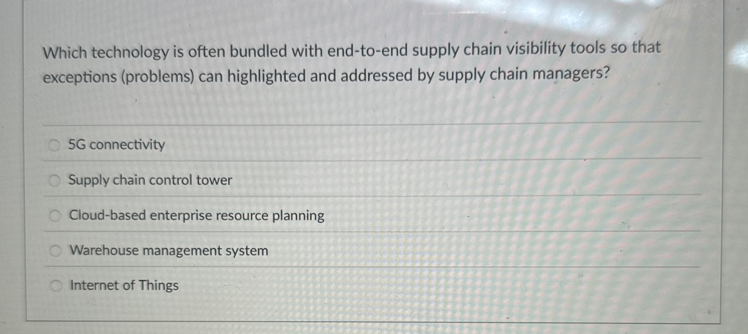  Which technology is often bundled with end-to-end supply chain visibility tools