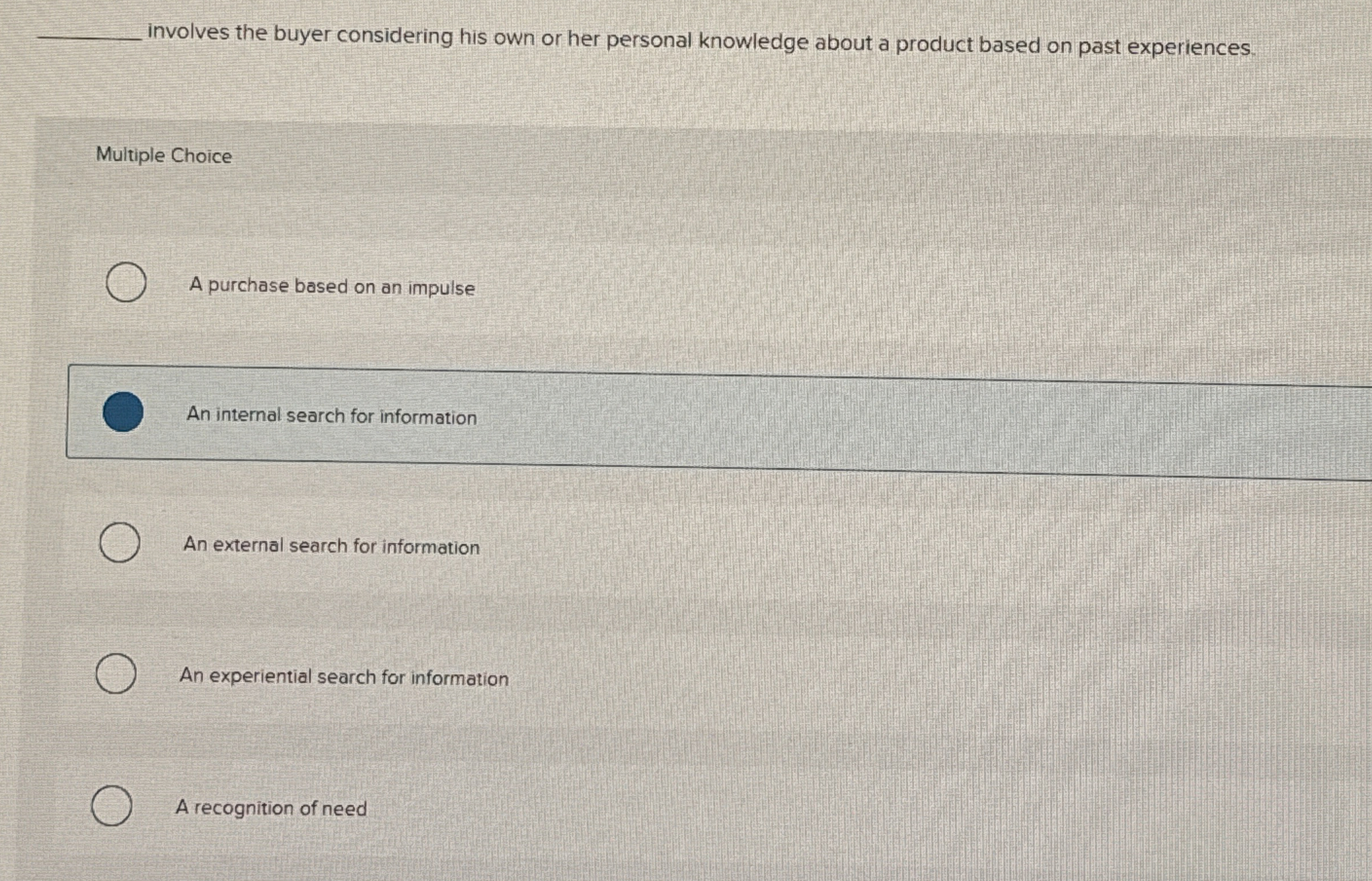  involves the buyer considering his own or her personal knowledge about