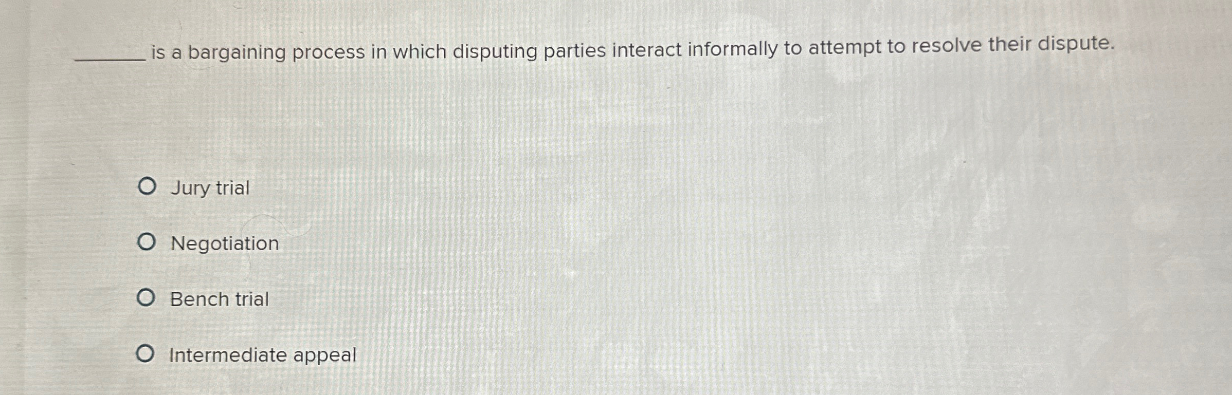  is a bargaining process in which disputing parties interact informally to