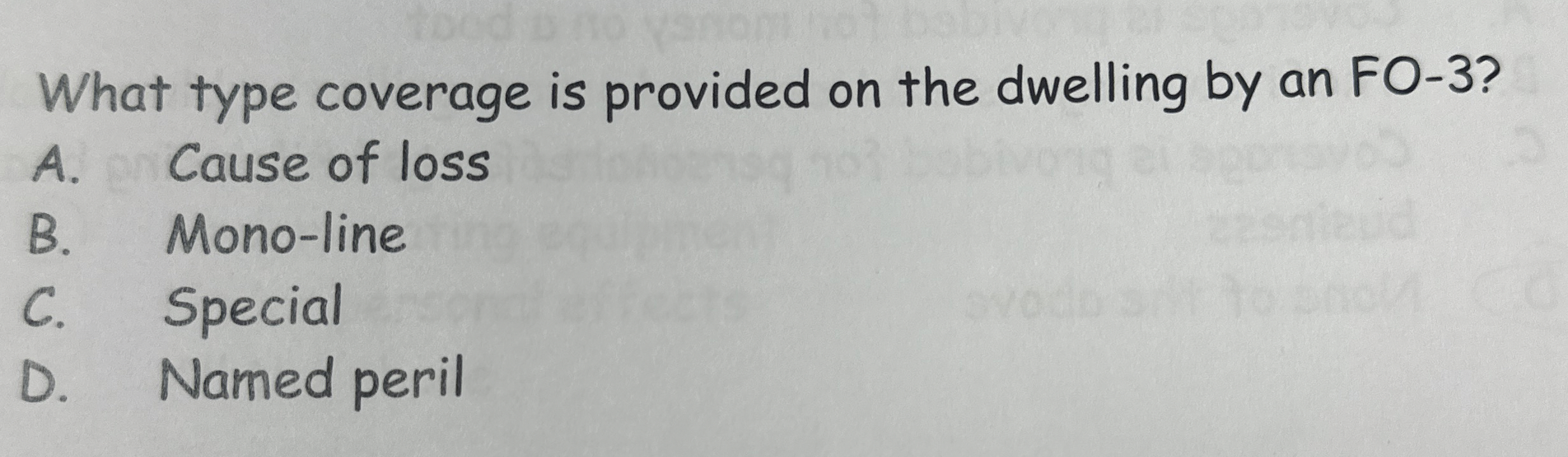  What type coverage is provided on the dwelling by an FO-3?
