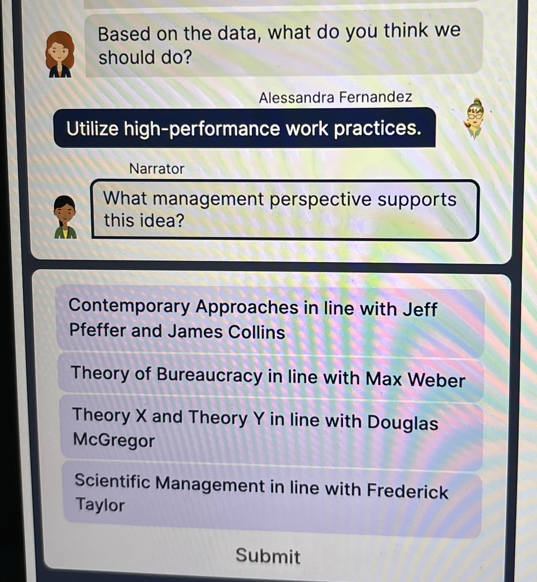  Based on the data, what do you think we should do?