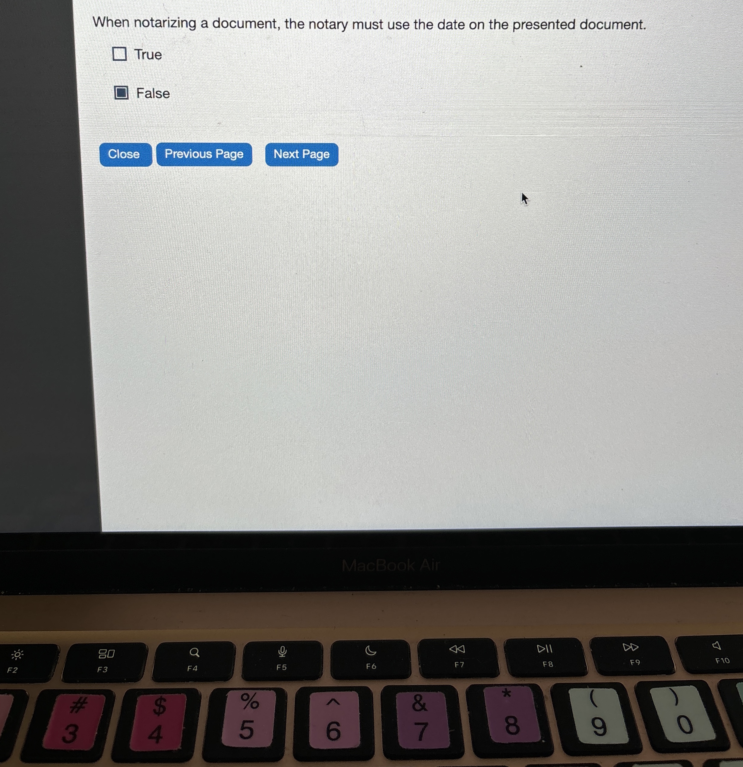  When notarizing a document, the notary must use the date on
