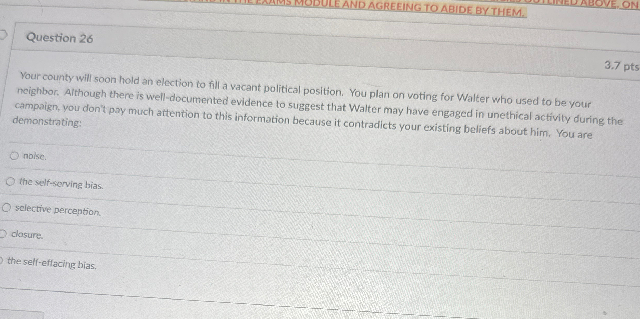  Question 26 Your county will soon hold an election to fill