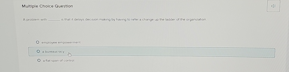  Multiple Cholce Question A problem with is that it delays decision