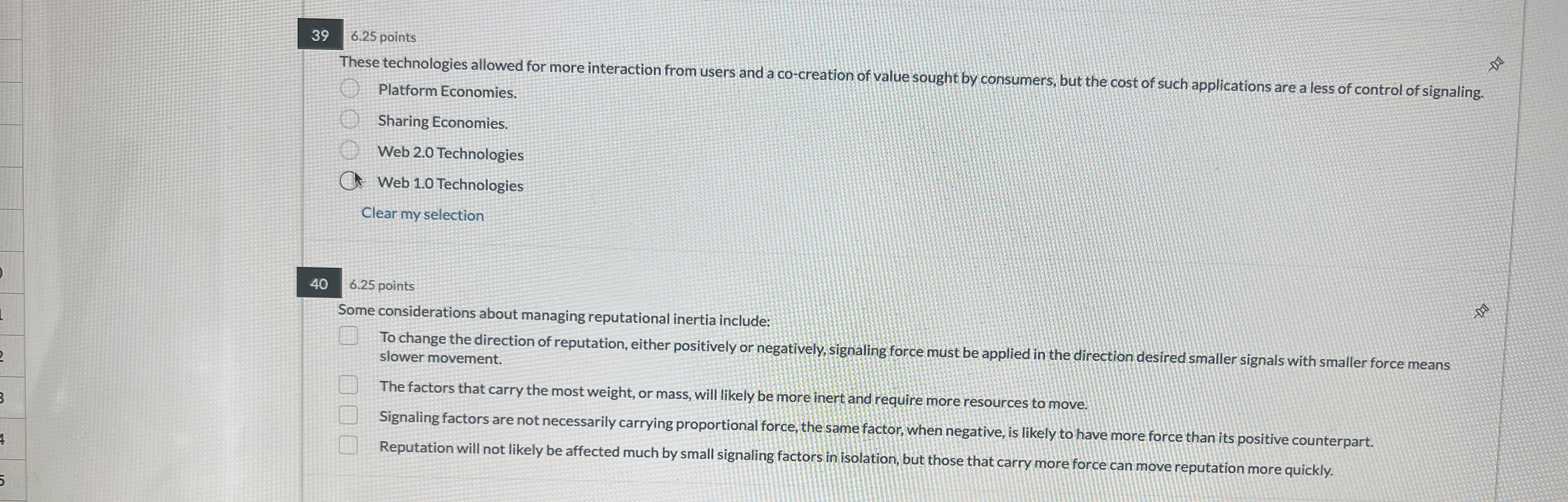  6.25 points These technologies allowed for more interaction from users and