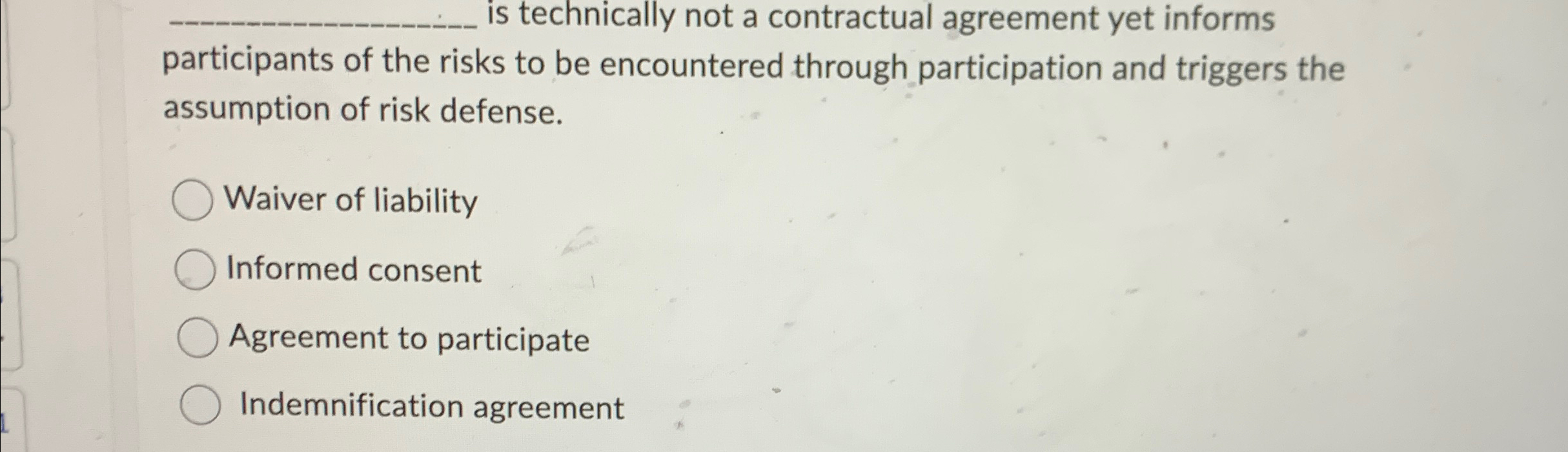  q, is technically not a contractual agreement yet informs participants of
