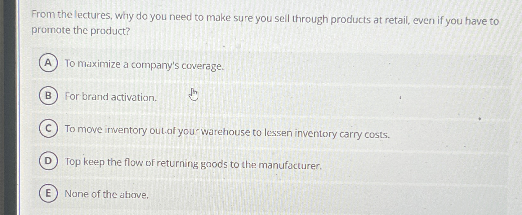  From the lectures, why do you need to make sure you