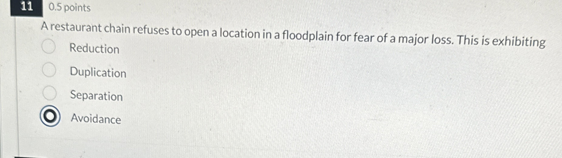  110.5 points A restaurant chain refuses to open a location in