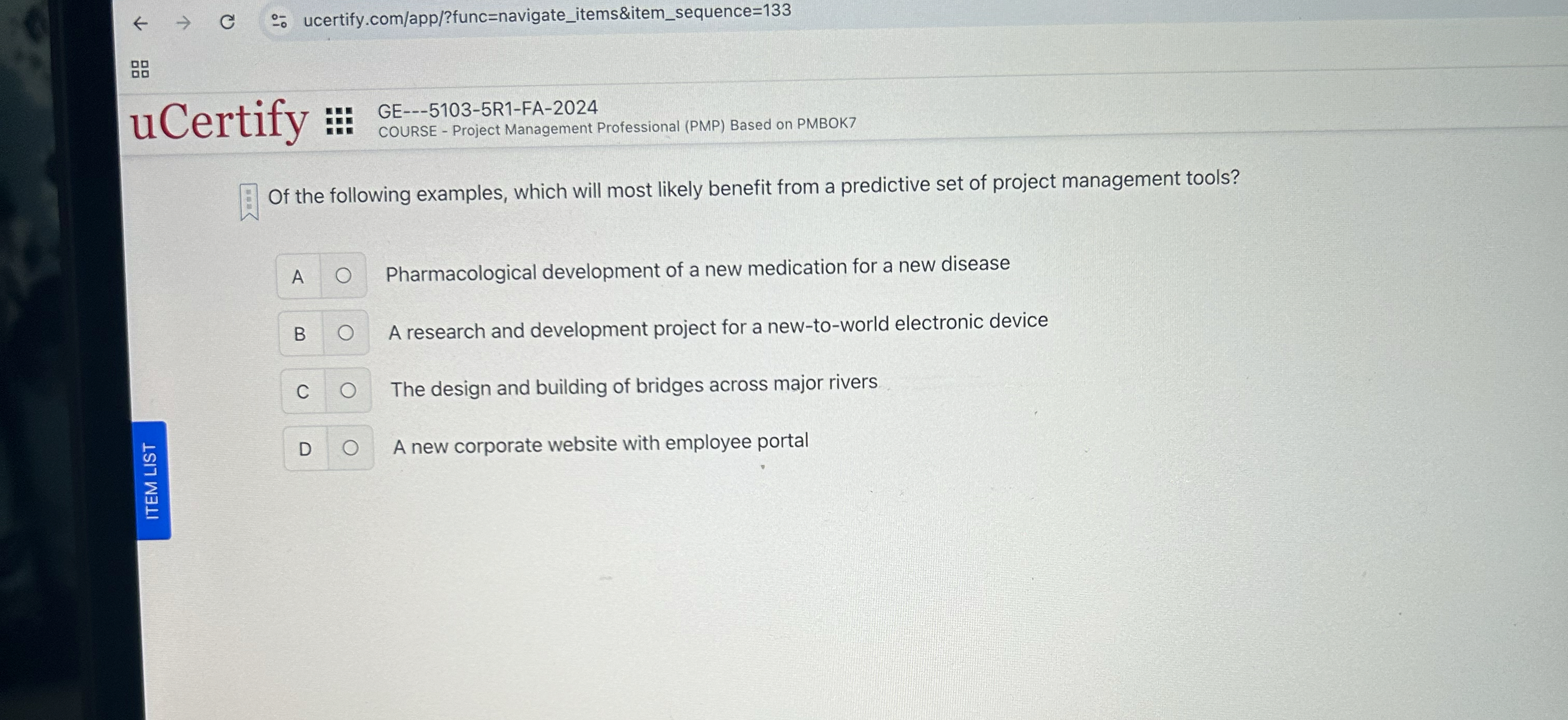  uCertify GE---5103-5R1-FA-2024 COURSE - Project Management Professional (PMP) Based on PMBOK7