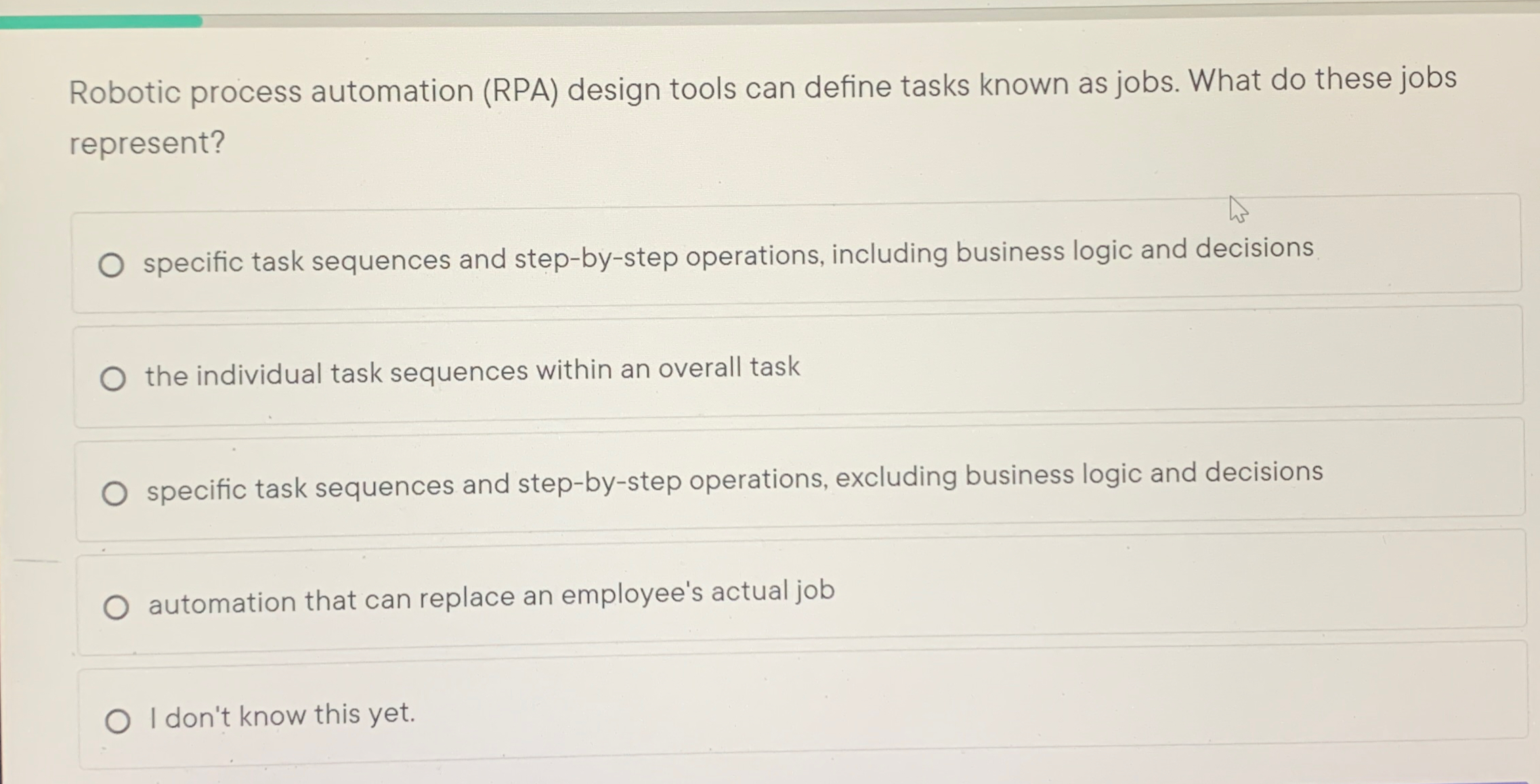  Robotic process automation (RPA) design tools can define tasks known as