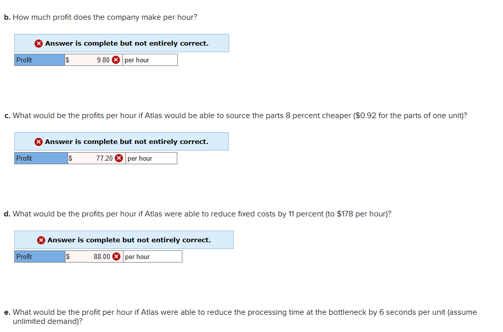  b. How much profit does the company make per hour? Atlas
