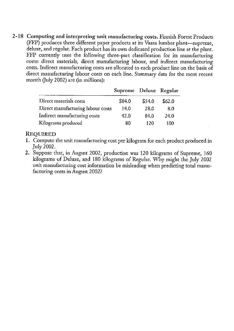 From "Production Cost Control". Chapter 2 An Introduction to cost terms and