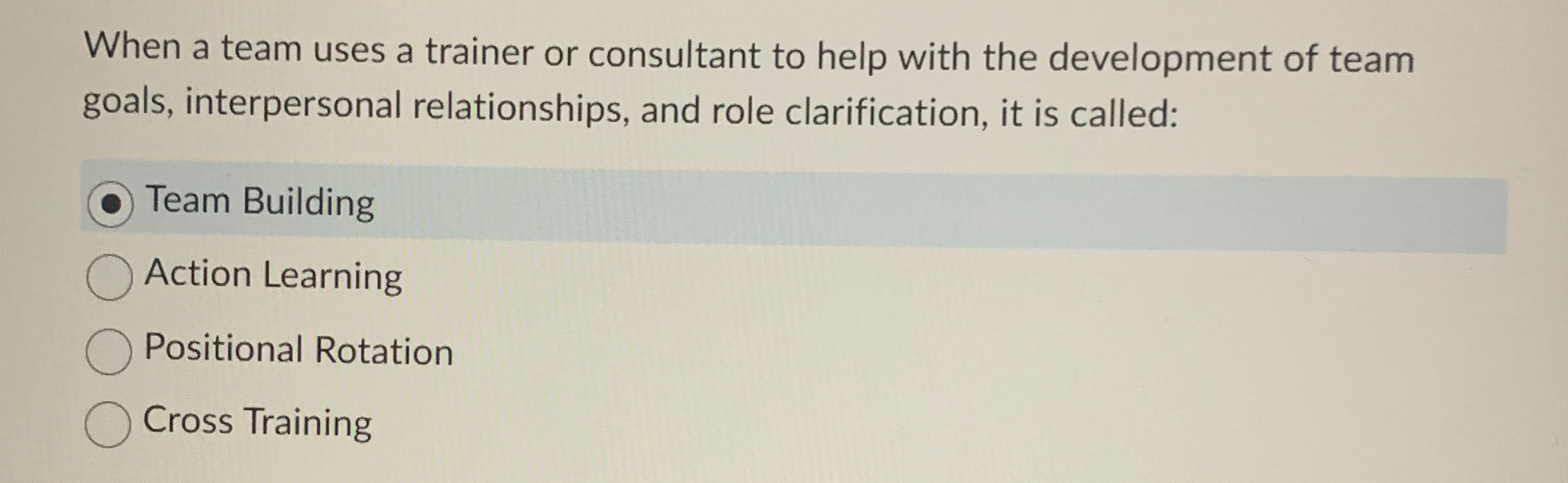  When a team uses a trainer or consultant to help with