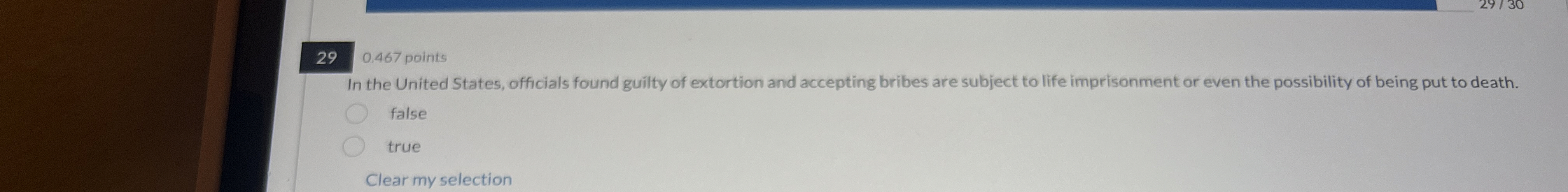 290.467 points In the United States, officials found guilty of extortion
