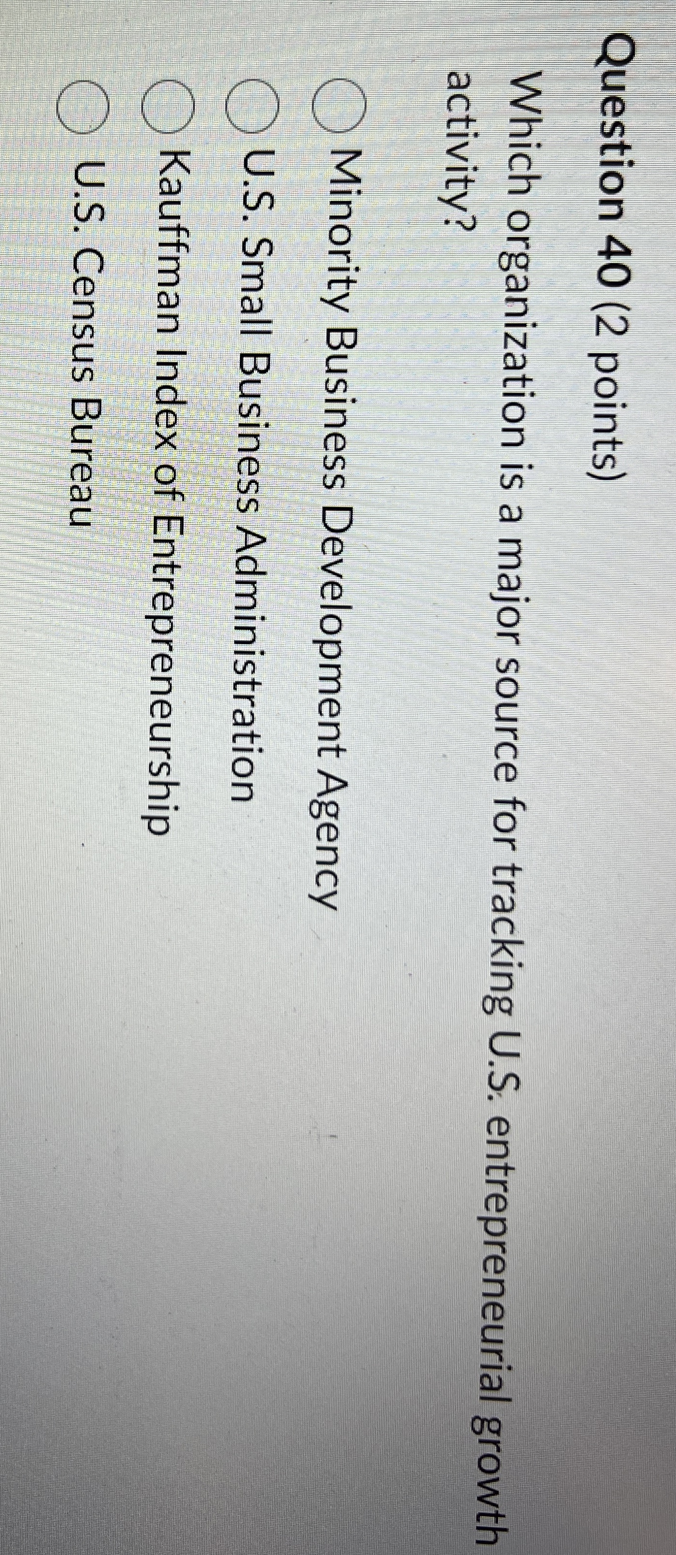  Question 40(2 points) Which organization is a major source for tracking