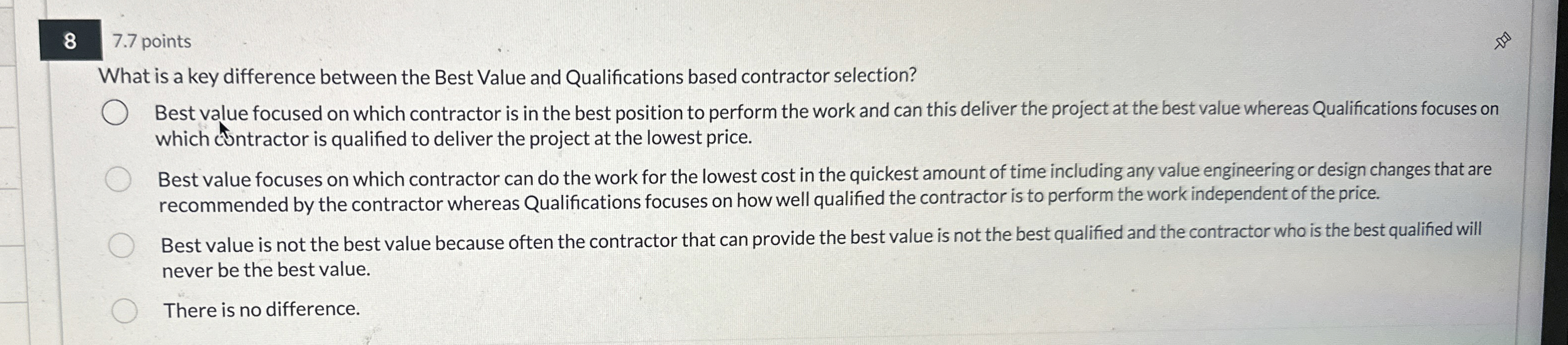  8 7.7 points What is a key difference between the Best